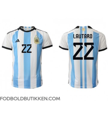 Argentina Lautaro Martinez #22 Hjemmebanetrøje VM 2022 Kortærmet